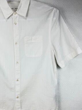 ZARA Men's Textured Jacquard Button-Up Shirt - Small